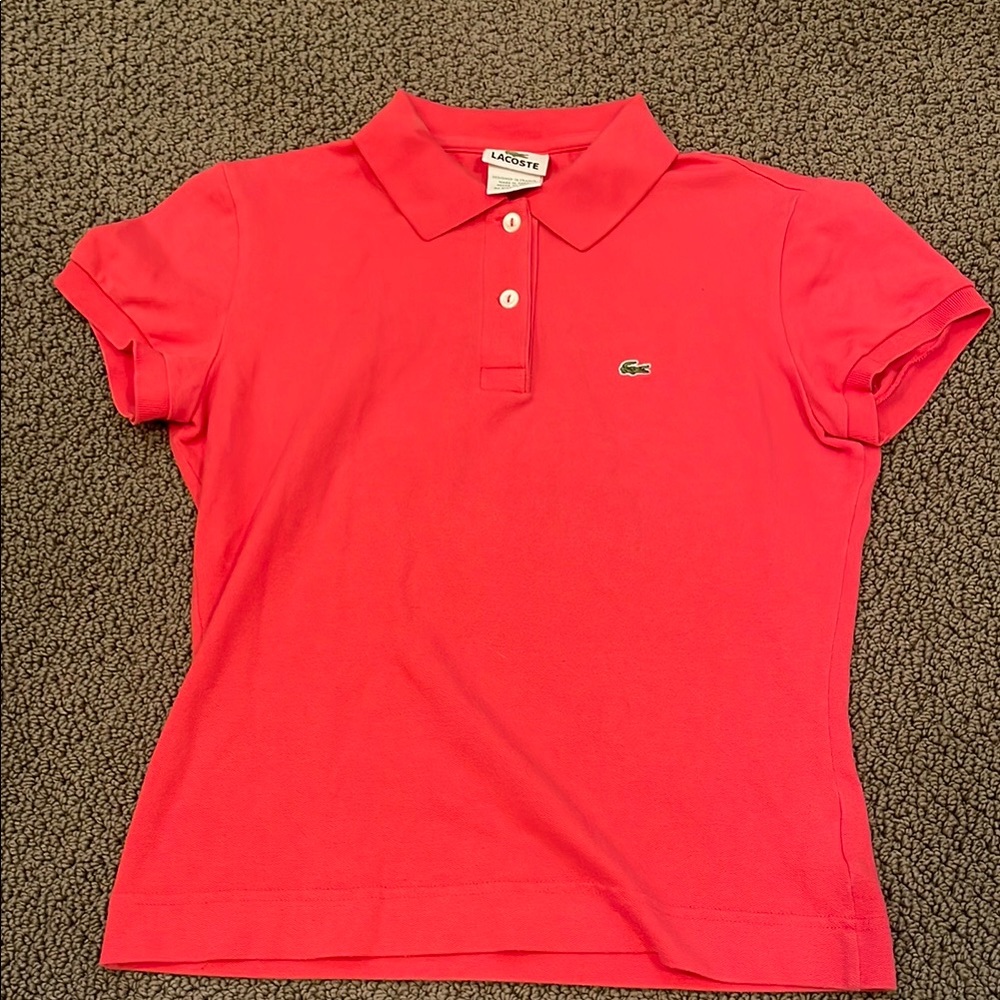 Bright pink Lacoste polo